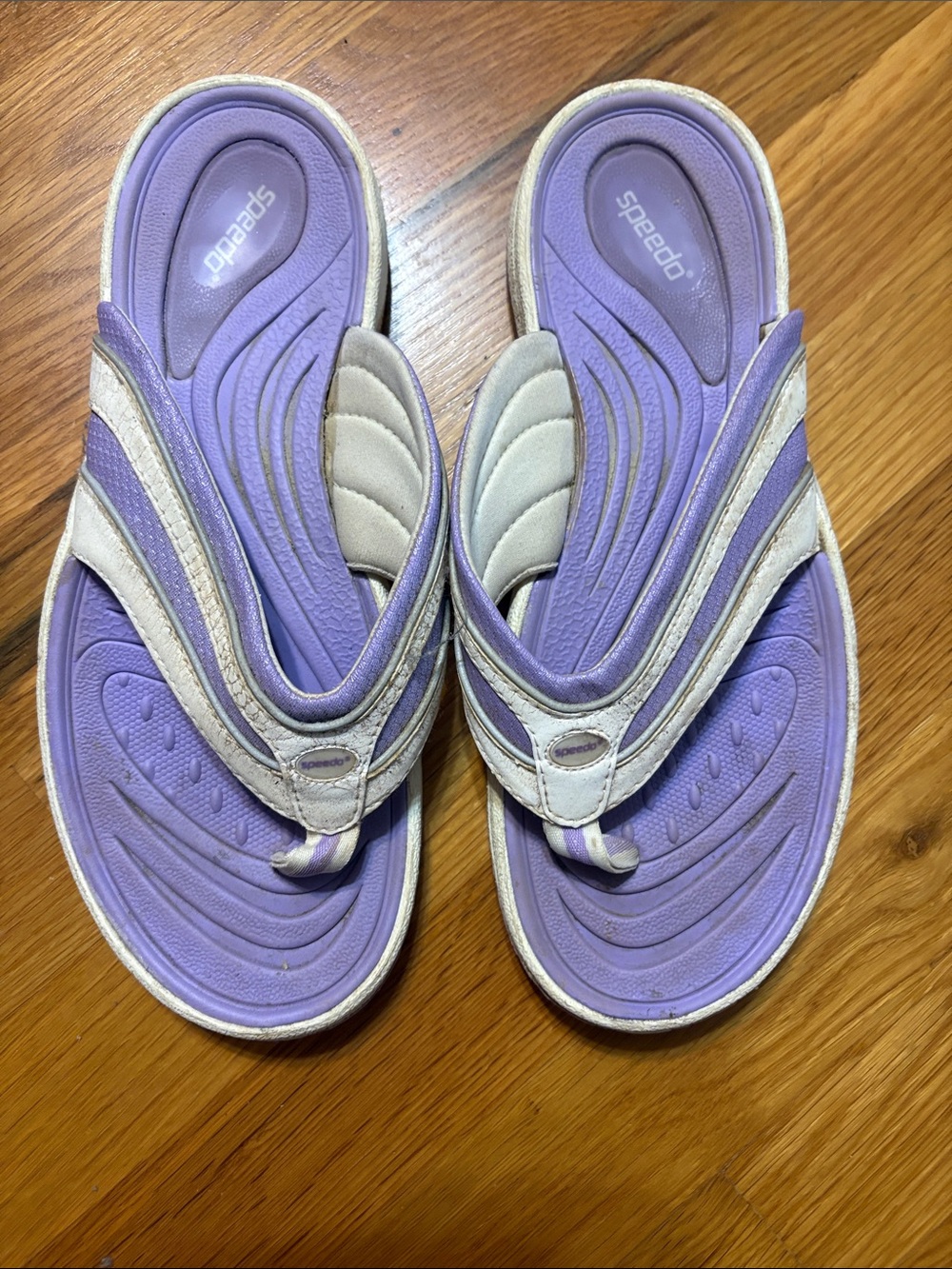 Speedo Women's Lavender and White Slip-On Sandals